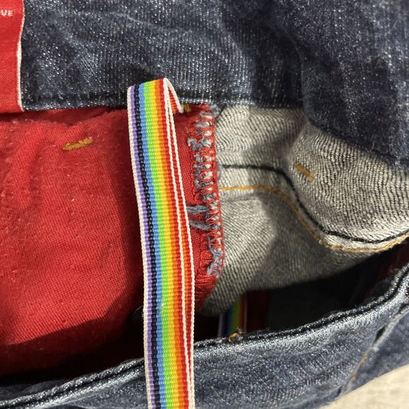 Vintage Seven7 Jeans Women’s 18 Premium Dark Wash Distressed Denim Wide Leg Y2K - Picture 14 of 16